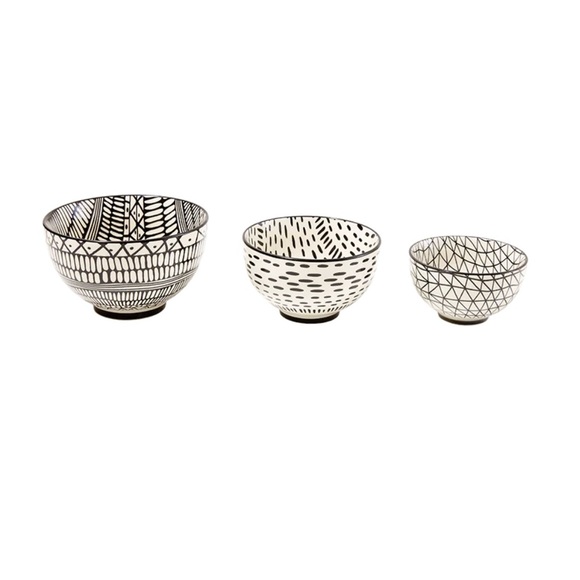 Stackable Black & White Bowl Set - Picture 3 of 4